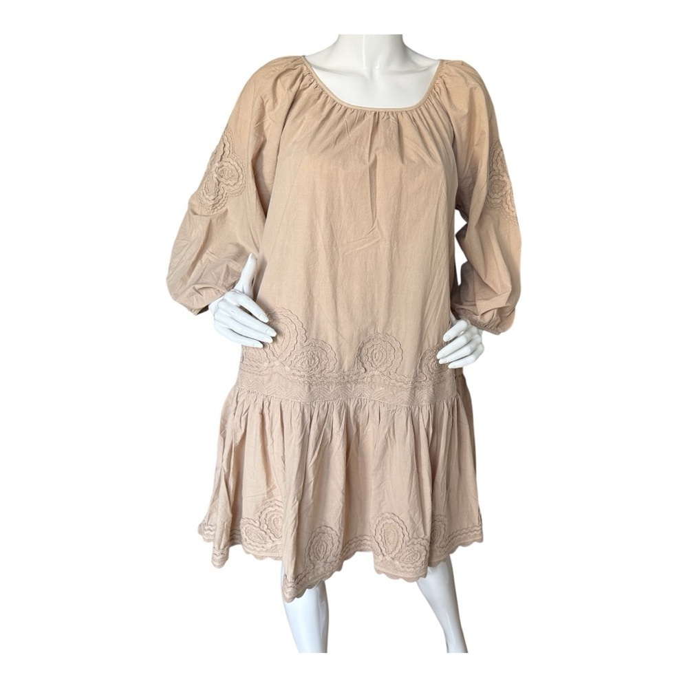 0039 Italy mable dress flex embroidered sz Medium cotton relaxed fit